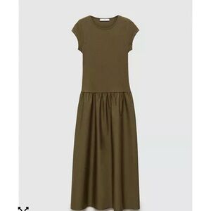 Mango Women’s Olive Green Short Sleeve Maxi Dress